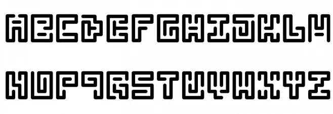 Abstract Labyrinth Rounded Polices MAJUSCULES