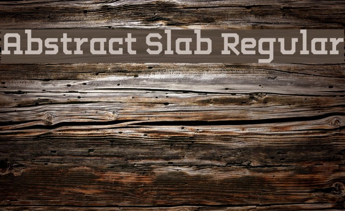 Abstract Slab Regular Font examples