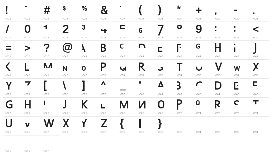 Absurdsans FP Character Map