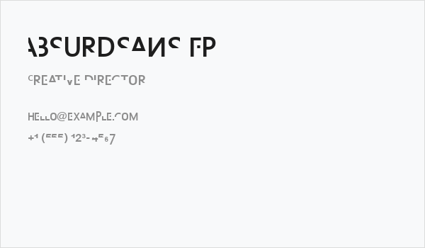 Absurdsans FP Business Card
