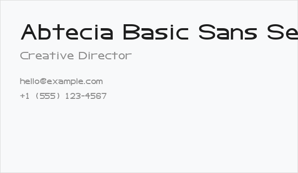 Abtecia Basic Sans Serif Font Business Card