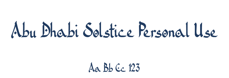 Abu Dhabi Solstice Personal Use Font Preview