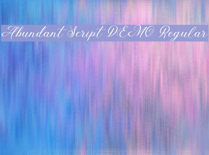 Abundant Script DEMO Regular Font examples