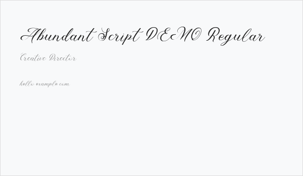 Abundant Script DEMO Regular Business Card