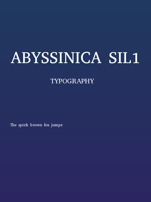 Abyssinica SIL1 Poster