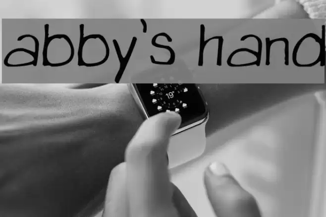 abby's hand Font examples