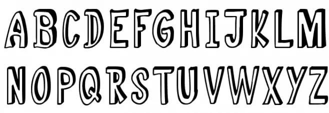 abc 3D Schriftart Groß