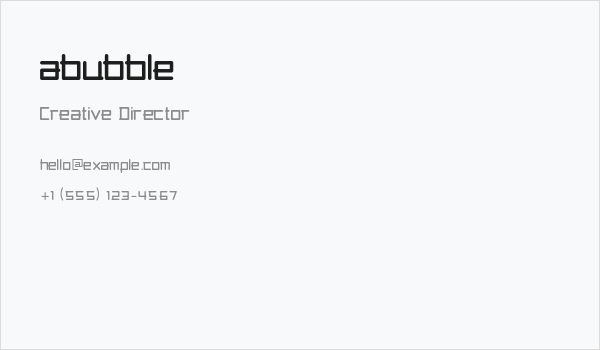 abubble Business Card