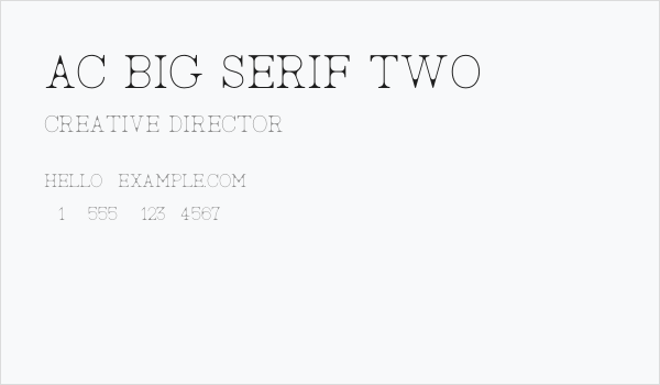 AC Big Serif Two Business Card