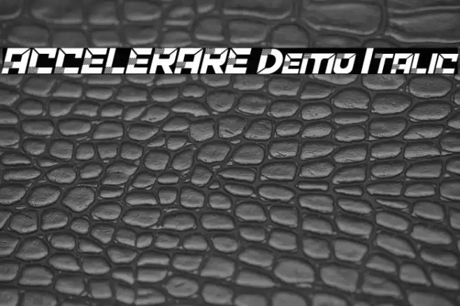 ACCELERARE Demo Italic Font examples