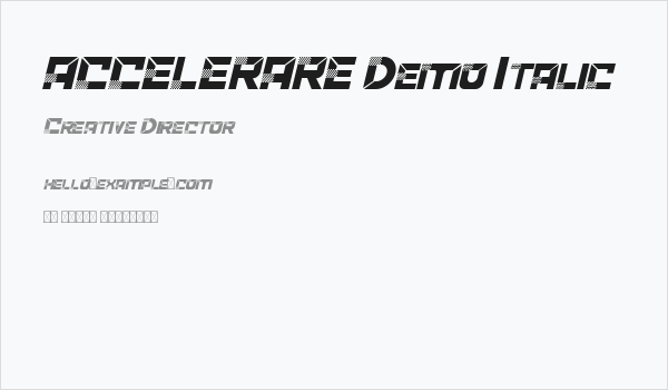 ACCELERARE Demo Italic Business Card
