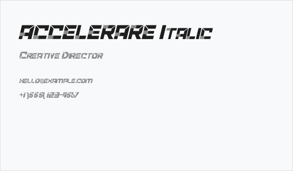 ACCELERARE Italic Business Card