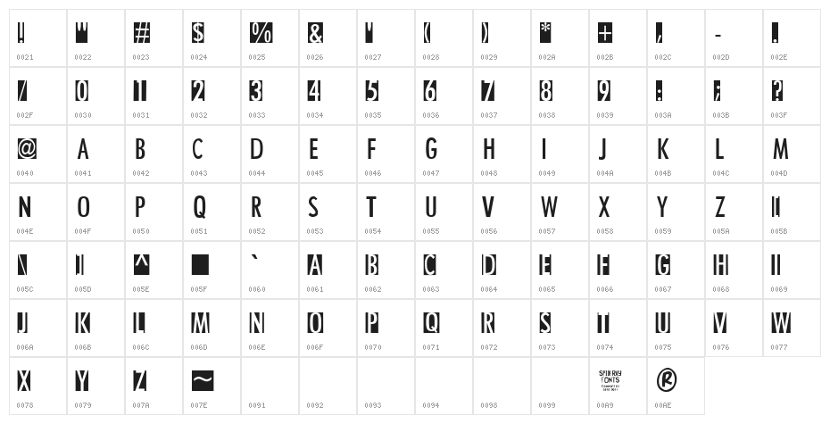 ACCUSED Character Map