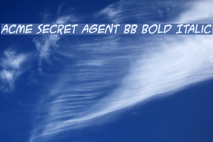 ACME Secret Agent BB Bold Italic Example 2