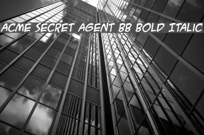 ACME Secret Agent BB Bold Italic Font examples