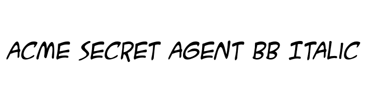 ACME Secret Agent BB Italic Caratteri