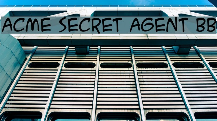 ACME Secret Agent BB Font examples