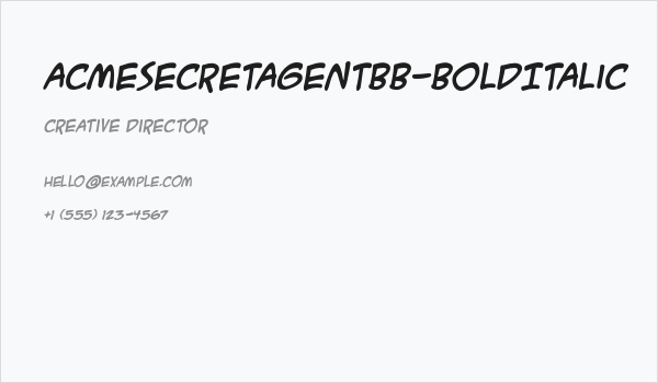 ACMESecretAgentBB-BoldItalic Business Card