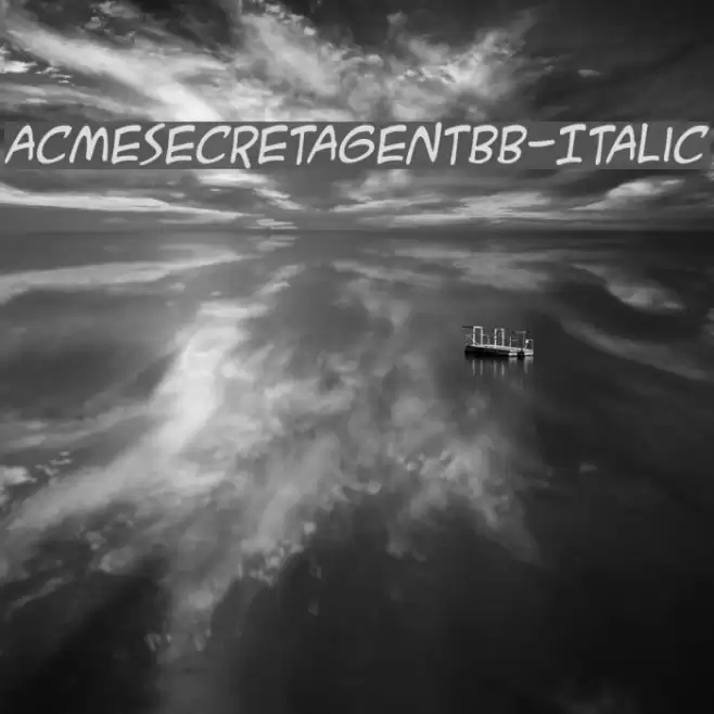 ACMESecretAgentBB-Italic Font examples