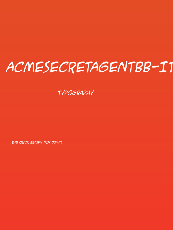 ACMESecretAgentBB-Italic Poster