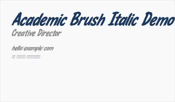 Academic Brush Italic Demo Italic Business Card