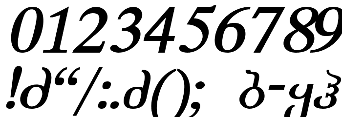 Academiury-ITV Bold Italic Font OTHER CHARS