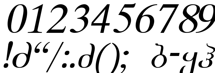 Academiury-ITV Italic Font OTHER CHARS