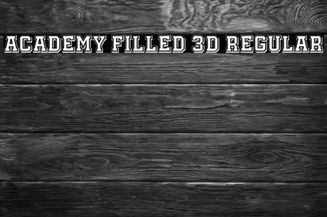 Academy Filled 3D Regular Font examples