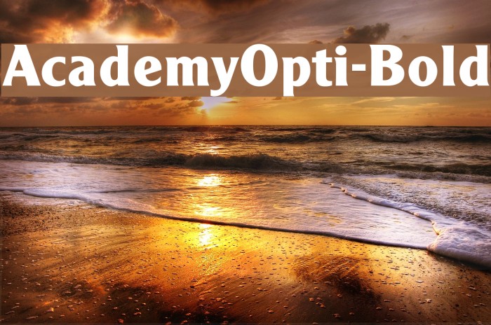 AcademyOpti-Bold Font examples