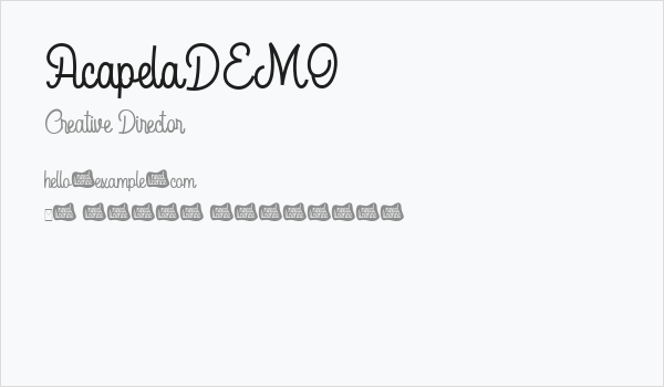 AcapelaDEMO Business Card