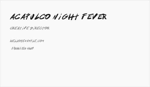 Acapulco Night Fever Business Card