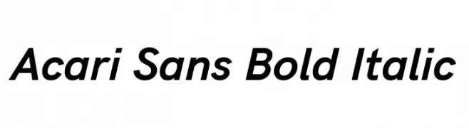 Acari Sans Bold Italic  Frei Schriftart Herunterladen