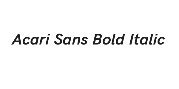 Acari Sans Bold Italic Logo