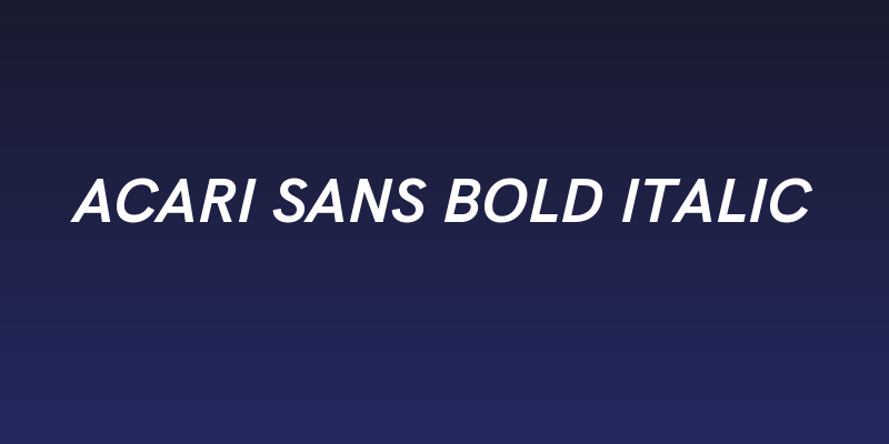Acari Sans Bold Italic Social Header