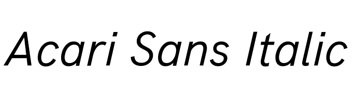 Acari Sans Italic Font