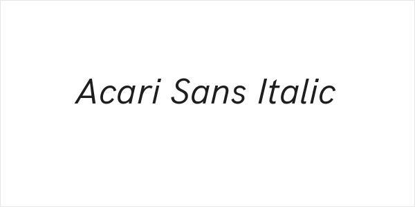 Acari Sans Italic Logo