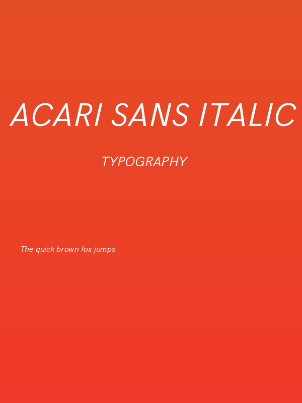 Acari Sans Italic Poster
