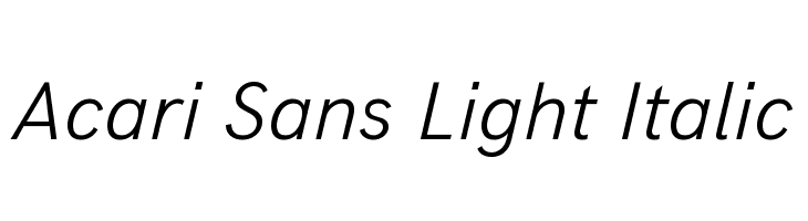Acari Sans Light Italic Fonte