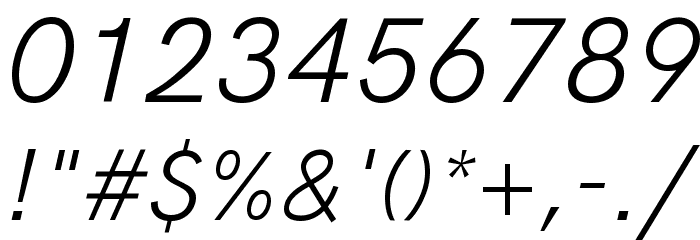 Acari Sans Light Italic Font OTHER CHARS