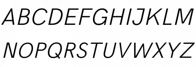 Acari Sans Light Italic Schriftart Groß