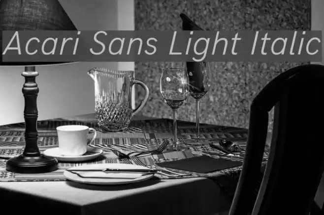 Acari Sans Light Italic Font examples
