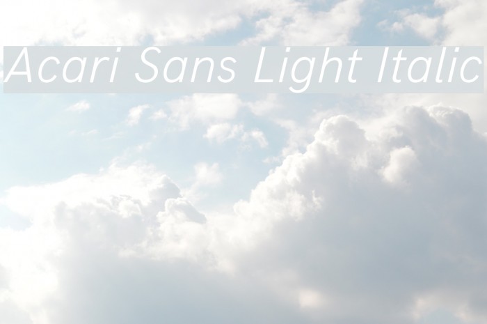 Acari Sans Light Italic Font examples