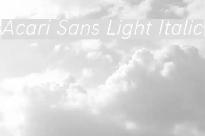 Acari Sans Light Italic Font examples