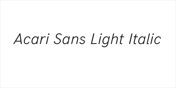 Acari Sans Light Italic Logo