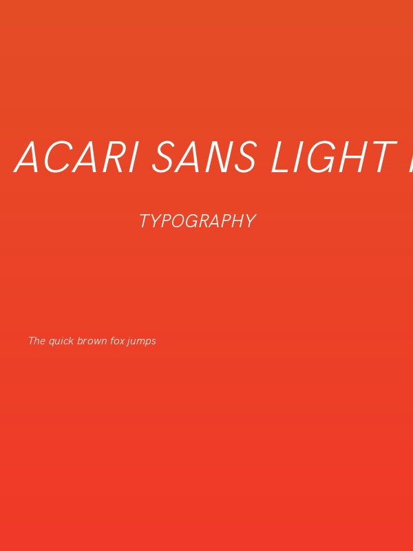 Acari Sans Light Italic Poster