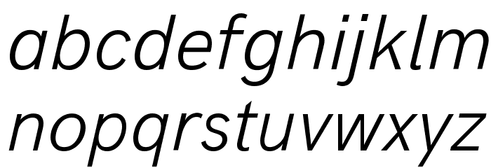 Acari Sans Light Italic Font LOWERCASE