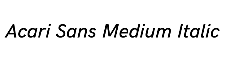 Acari Sans Medium Italic Font