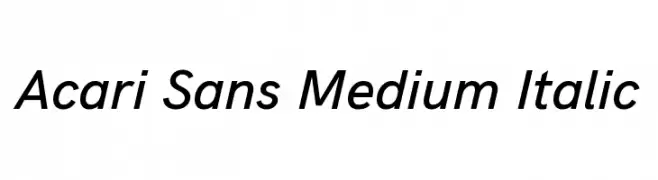 Acari Sans Medium Italic  免费字体下载