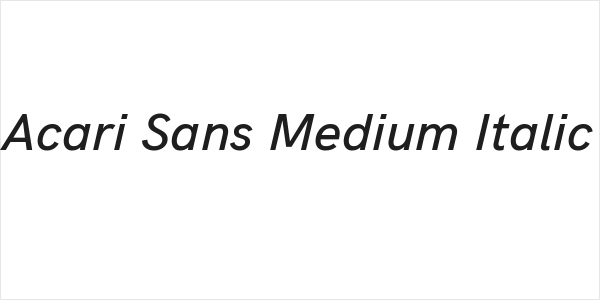 Acari Sans Medium Italic Logo