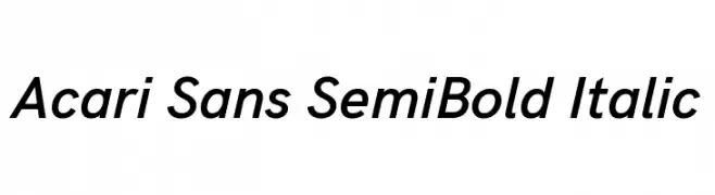 Acari Sans SemiBold Italic  नि: शुल्क फ़ॉन्ट्स डाउनलोड